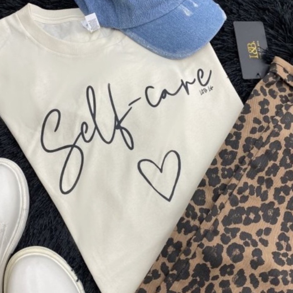NWT 100% Cotton Self Care Graphic Tee